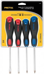 Kit de 4 Desarmadores-Mango Comfort-Grip PETRUL